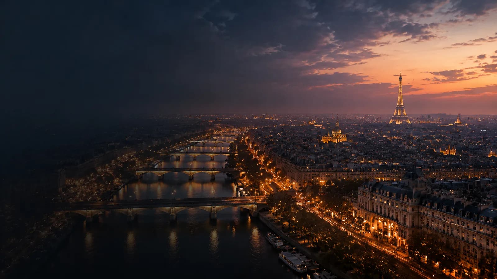 Paris illuminated at night